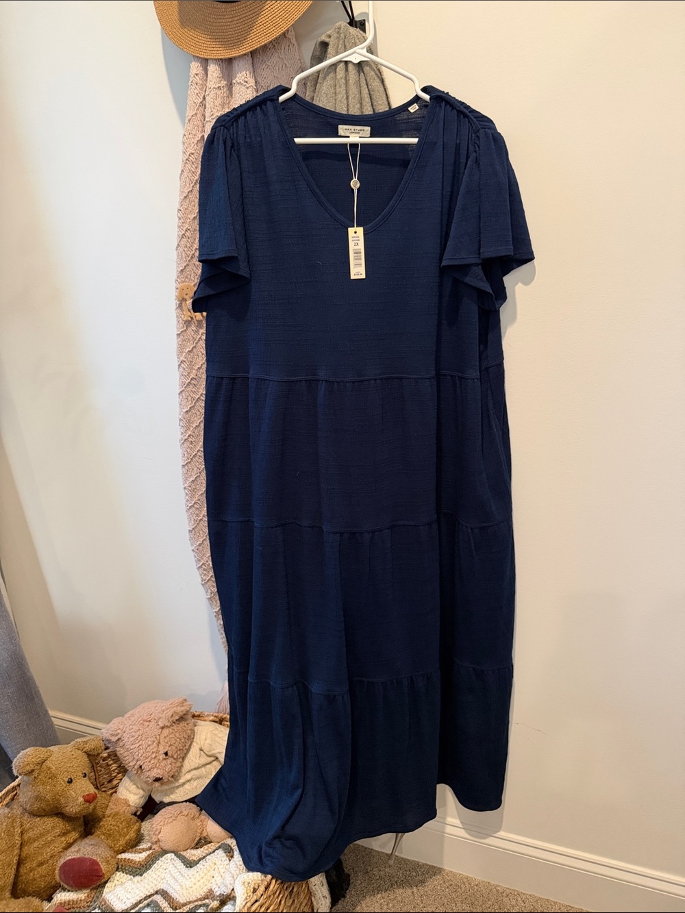 Women's Navy Tiered Maxi Dress